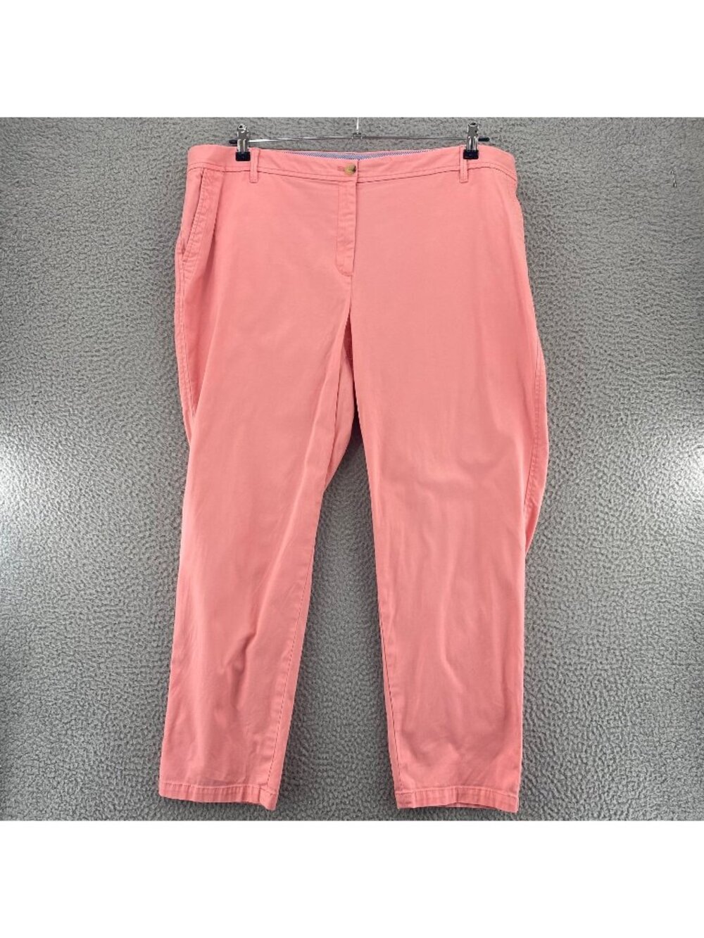 Talbots Pants Womens 20W Pink Relaxed Chino Twill Stretch Tapered Leg High Rise*